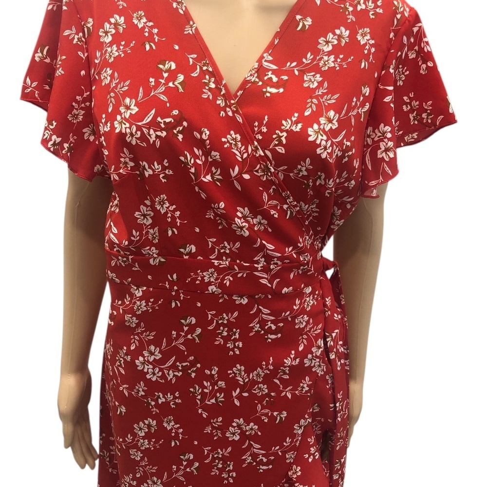 Women’s Summer V-Neck Wrap Style Dress - Picture 8 of 13